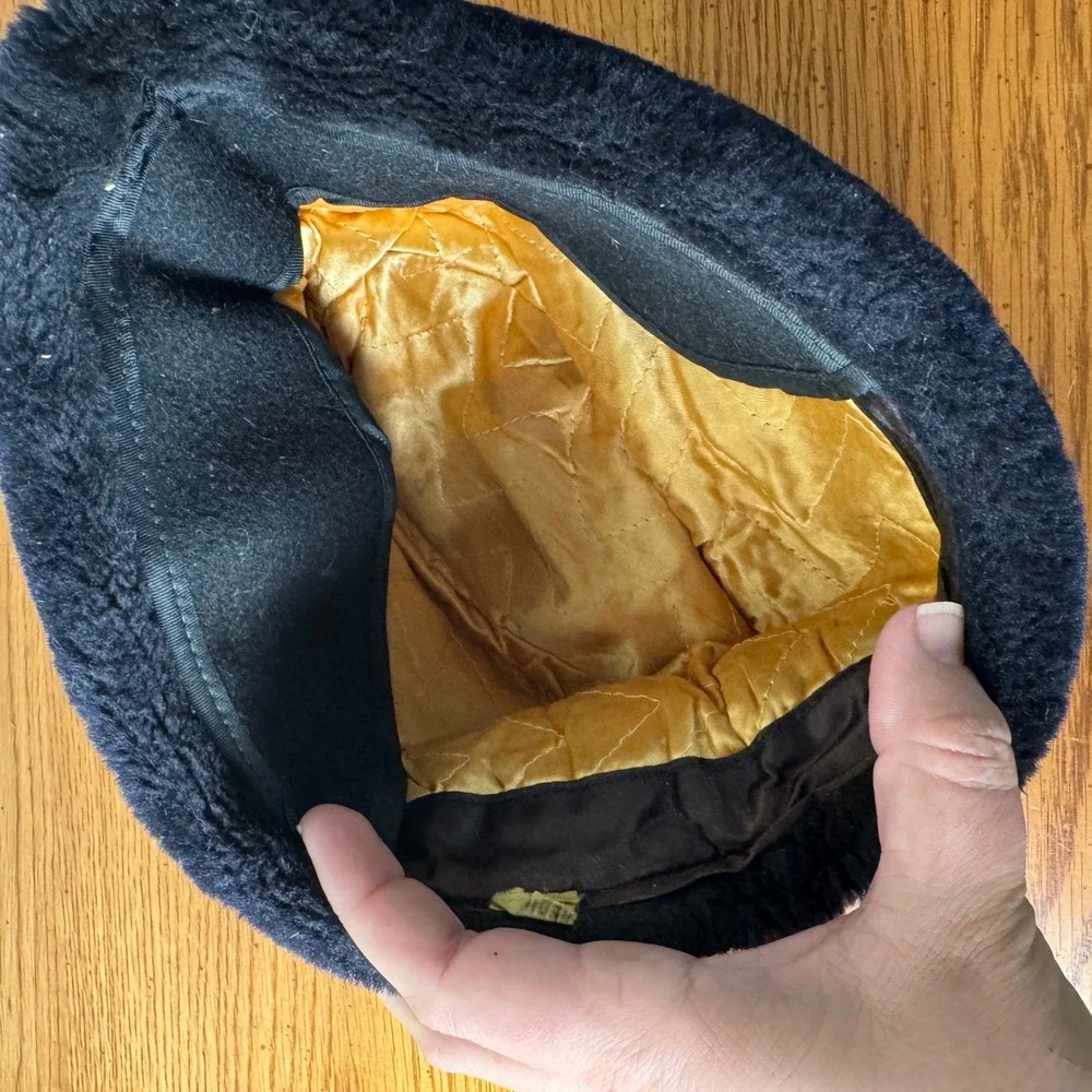 Vintage Children's Union‎ Made Faux Fur Winter Hat Lined Fold Over Brim
